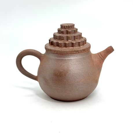 小北條 Kohokujo 焼締 彫印籠蓋 後手茶注　ST1152
