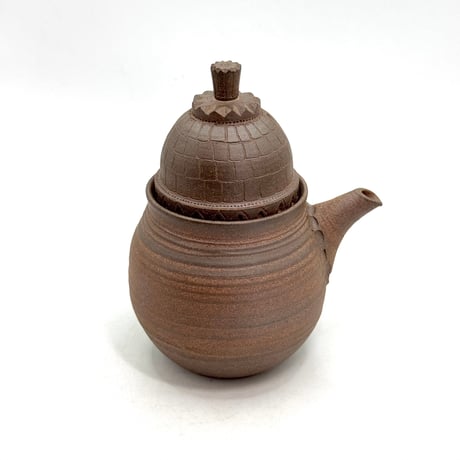 小北條 Kohokujo 焼締 彫蓋急須　ST1114