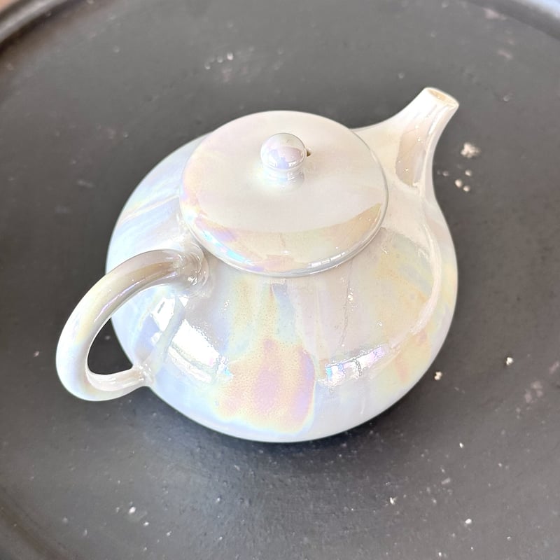 松永朱泥龍仙人文桃型水滴急須 松永朱泥龍仙人文桃型水滴急須 松永朱泥龍仙人文