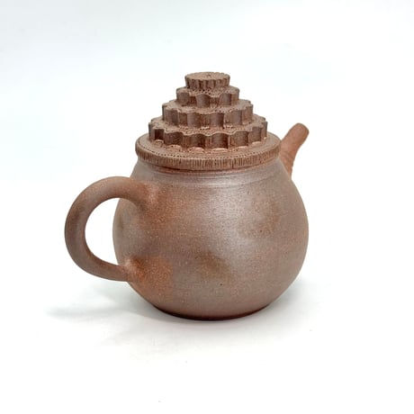小北條 Kohokujo 焼締 彫印籠蓋 後手茶注　ST1152
