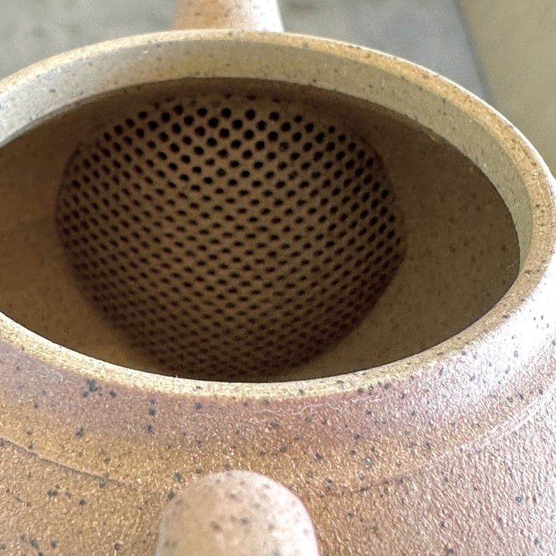 古越前焼三耳付大壺サマー感謝セールです❣️ 甚秋 伊藤成二 Jinshu Seiji Ito 空色 銀蓋 後手急須 ST0661