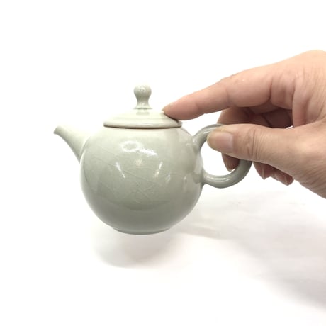 千葉光広 Mitsuhiro Chiba 灰釉 印籠蓋 後手急須　ST0328