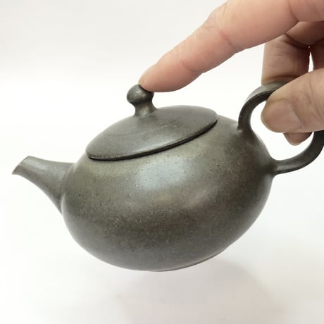 千葉光広 Mitsuhiro Chiba 黒灰 印籠蓋 後手急須　ST0190