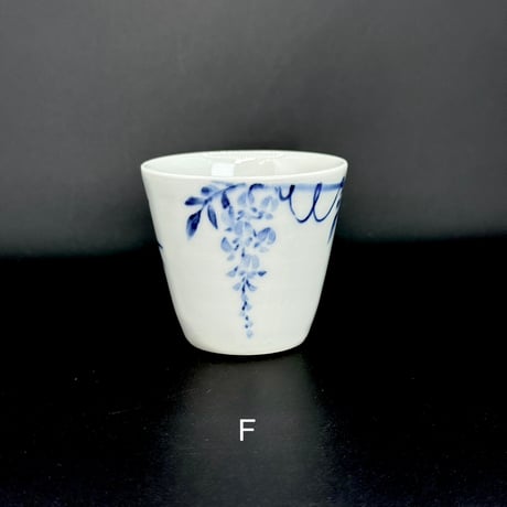 前川妙子 Taeko Maekawa 染付 藤燕 茶杯　ST0744