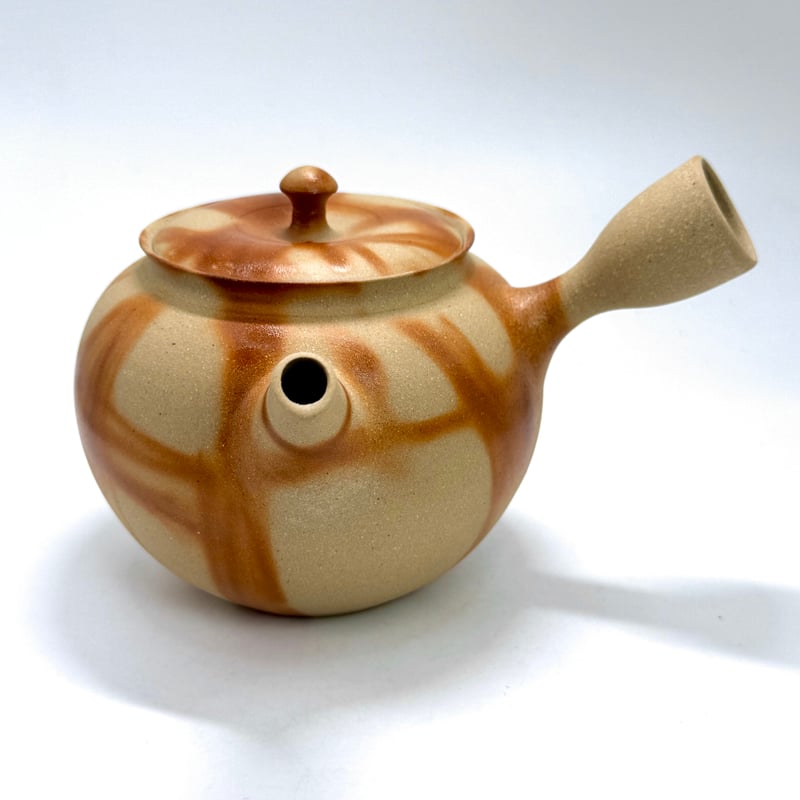 水野陽景 Yokei Mizuno 白泥焼締 火襷 カメ茶注 ST0896 | TOKONA