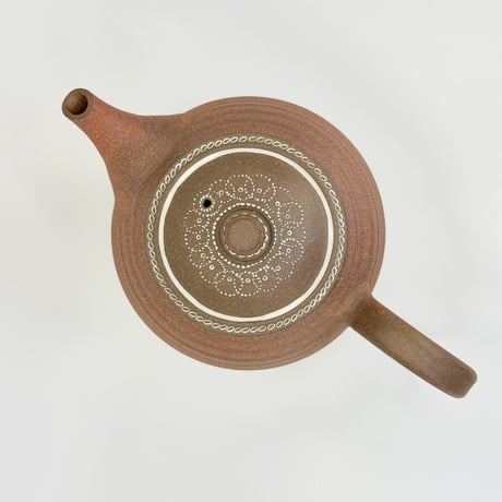小北條 Kohokujo 焼き締め 象嵌 後手急須 　ST0758