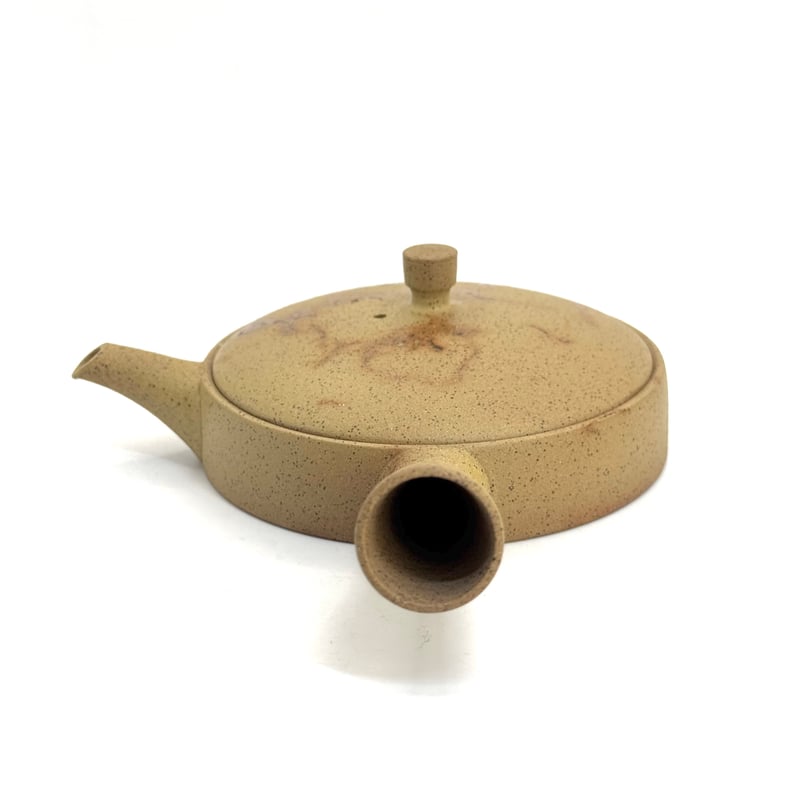 ♥御深井♥　急須　♥両口♥　発掘品　骨董　古玩 甚秋 伊藤成二 Jinshu Seiji Ito 極平急須黄藻掛け ST0994 |