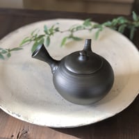 伊藤雅風 Gafu Ito 黒泥 印籠蓋 急須 　ST0453