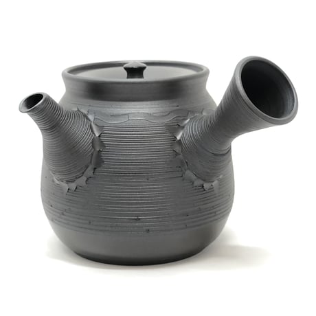 伊藤雅風 Gafu Ito 黒泥 糸目 急須 　ST0333
