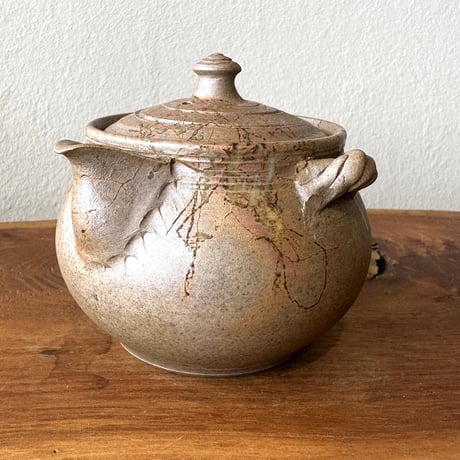 谷川仁 Hitoshi Tanikawa 炭化藻掛け  耳付 宝瓶　ST0634