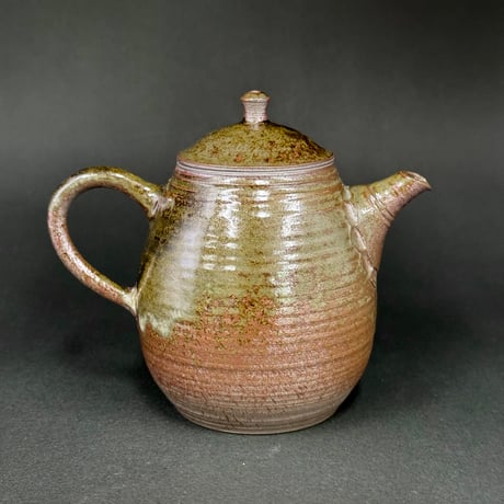 小北條 Kohokujo 灰釉 印籠蓋 後手茶注　ST1127
