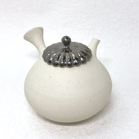 都築豊 Yutaka Tsuzuki 菊蓋 白急須 白金　ST0483