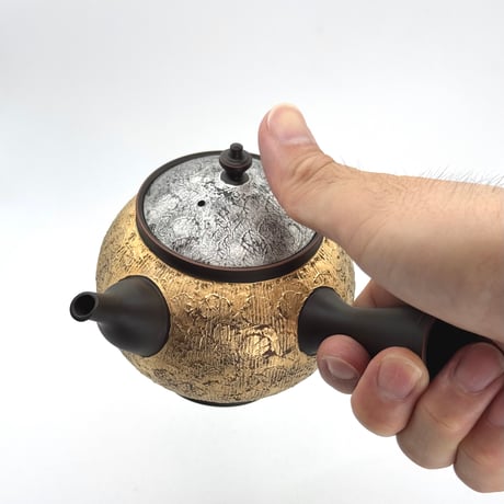 鯉江廣 Hiroshi Koie  金・プラチナ彩 茶注(高台丸) 木箱入　ST1192