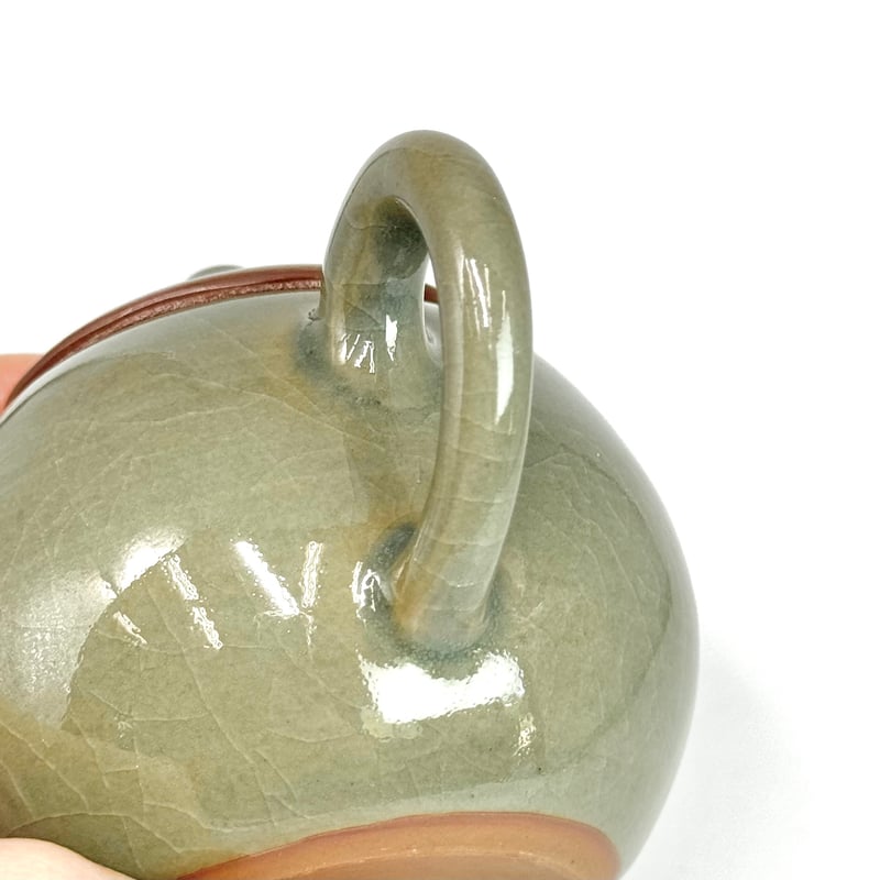 青磁　双環耳小瓶　送料込み250605 Amazon｜青山硝子 ガラス 蓋付き 保存容器 蓋物 小鉢 小付 小 約