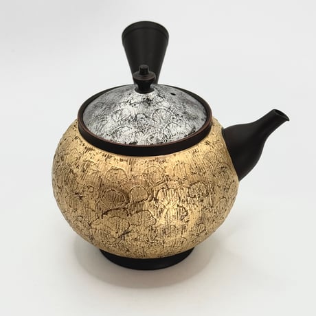 鯉江廣 Hiroshi Koie  金・プラチナ彩 茶注(高台丸) 木箱入　ST1192