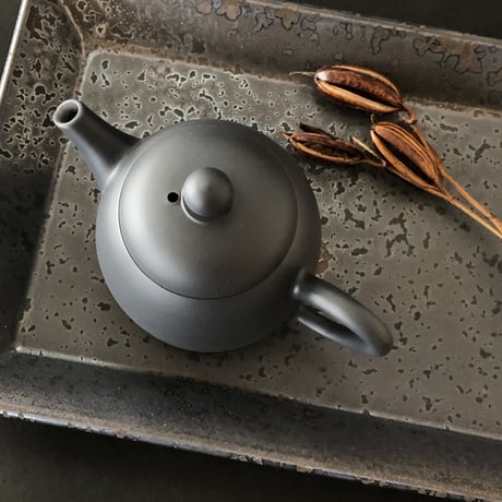 伊藤雅風 Gafu Ito 黒マット 印籠蓋 後手急須　ST0082