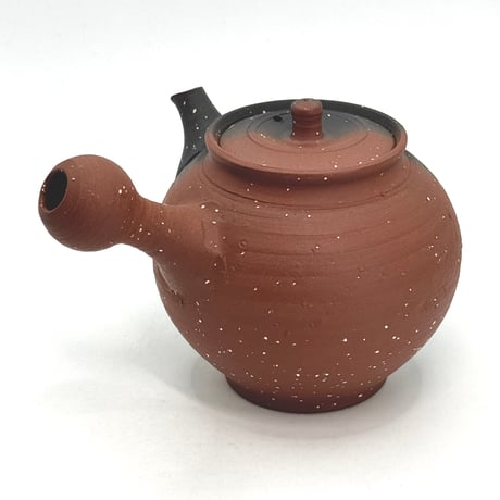 北條 Hokujo 朱泥 南蛮 窯変茶注　木箱入り　ST1173