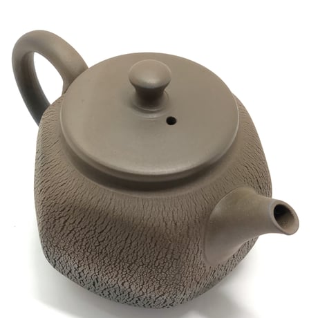 甚秋  伊藤成二  Jinshu  Seiji Ito  茶 六角 嵐絞り紋 後手急須 　ST0293
