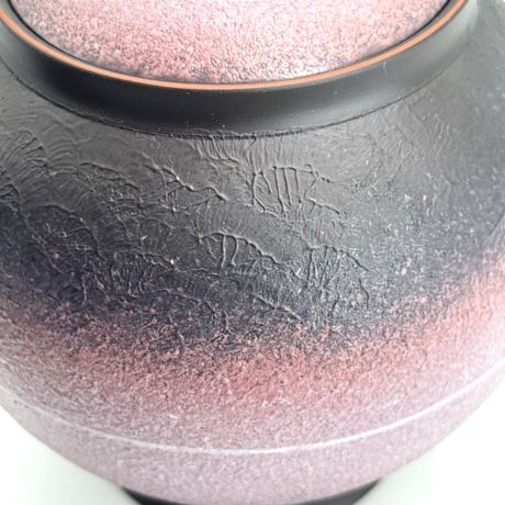鯉江廣 Hiroshi Koie  あけぼの彩 白ライン文 茶注 木箱入　ST0984