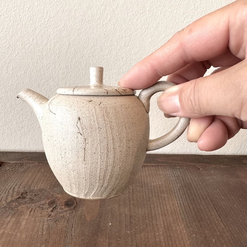 甚秋 伊藤成二 Jinshu Seiji Ito 白 藻掛け 後手急須 ST0605