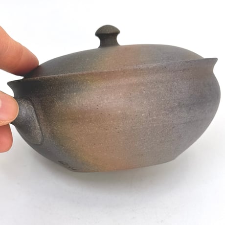水野陽景 Yokei Mizuno  窯変 焼締 平袋 茶注 小　ST1017