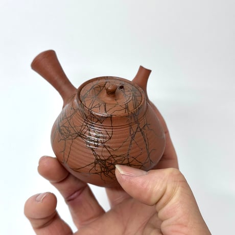 北條 Hokujo 朱泥藻掛茶注 木箱入　ST0687