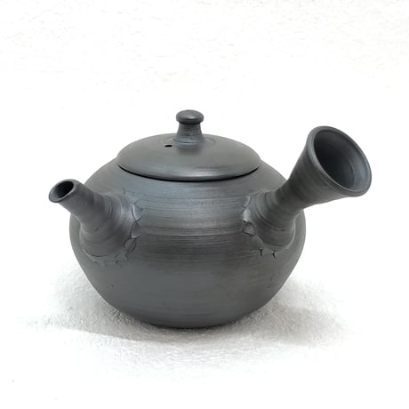 伊藤雅風 Gafu Ito 黒泥 印籠蓋 急須 　ST0453