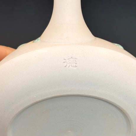 藤田德太 Tokuta Fujita 灰青磁 平三角急須　ST0885