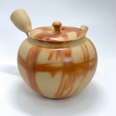 水野陽景 Yokei Mizuno  白泥焼締 火襷 カメ茶注　ST0896