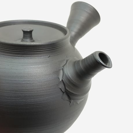 伊藤雅風 Gafu Ito 黒泥 筋挽き急須 　ST0330