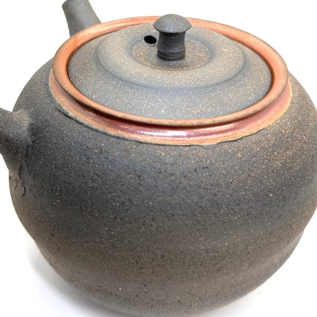 水野陽景 Yokei Mizuno  窯変焼締南蛮朱帯茶注（カメ型） ST0754