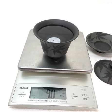 都築青峰 Seiho Tsuzuki 黒 紅葉 蓋碗 皿付　ST0418