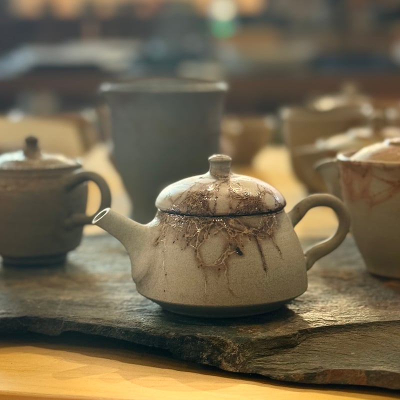 谷川仁 Hitoshi Tanikawa 炭化藻掛け 後手 急須 ST0978 | TOKON