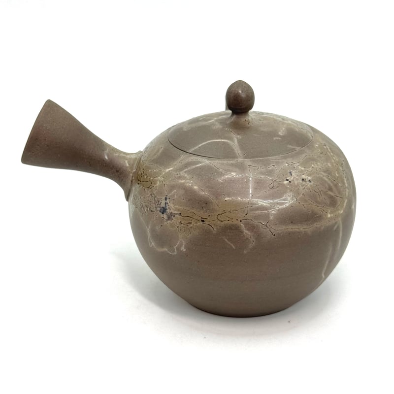 水野博之 Hiroyuki Mizuno 窯変白藻掛 丸急須 ST0889 | TOKONAM