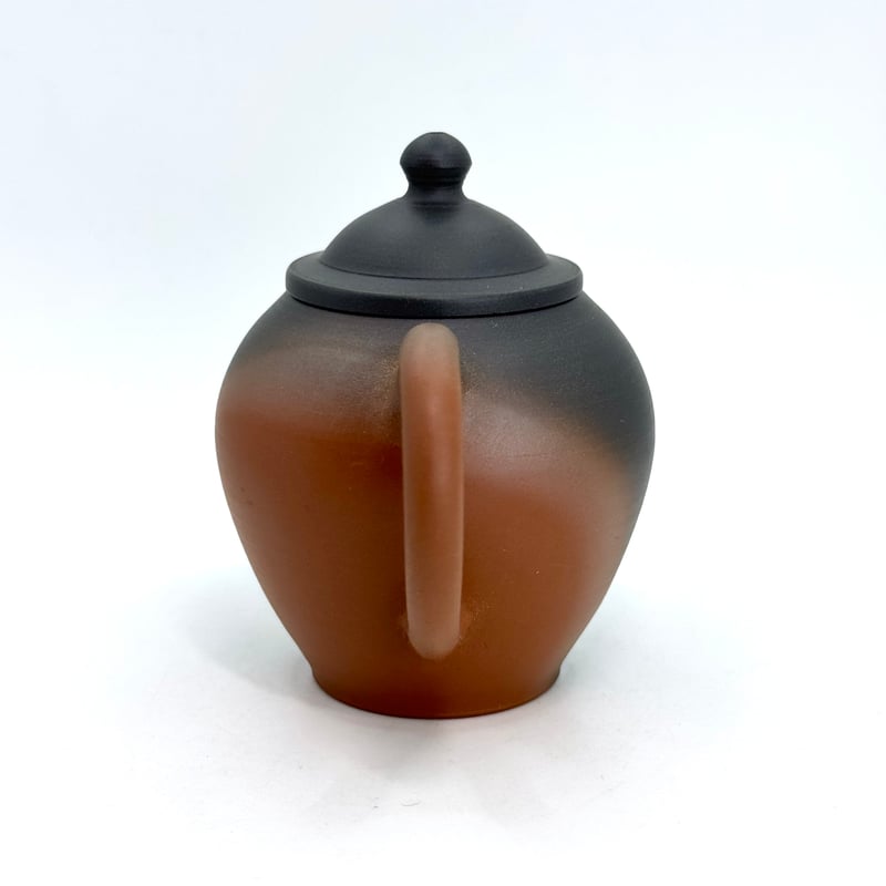 昭邨 朱泥白線茶注 第31回日本伝統工芸展入選作品 常滑 昭和59年 メ039