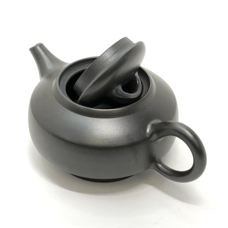 伊藤雅風 Gafu Ito 黒泥 後手急須 　ST0337