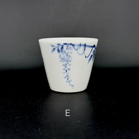 前川妙子 Taeko Maekawa 染付 藤燕 茶杯　ST0744