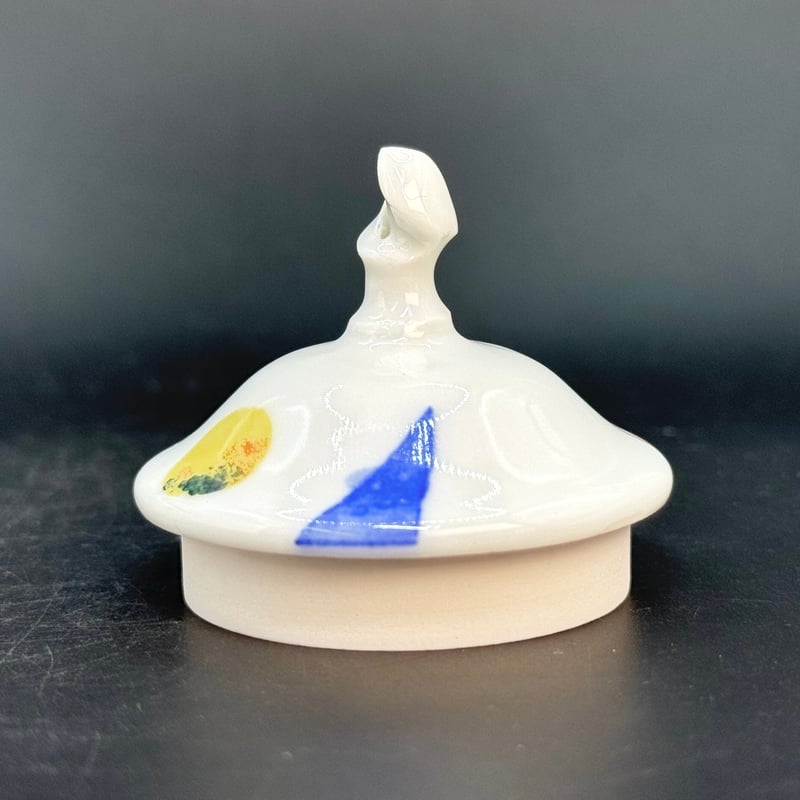 一ツ松綾乃 Ayano Hitotsumatsu 和紙染め 後手急須 (月を呼ぶ山) ST09