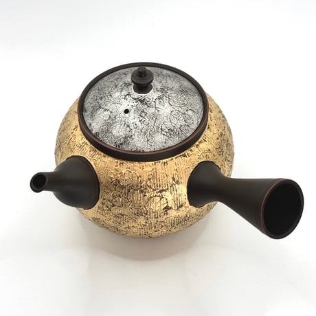 鯉江廣 Hiroshi Koie  金・プラチナ彩 茶注(高台丸) 木箱入　ST1192