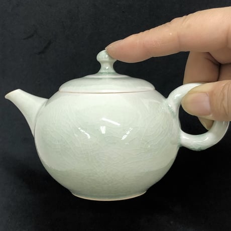 千葉光広 Mitsuhiro Chiba 灰釉 印籠蓋 後手急須　ST0540