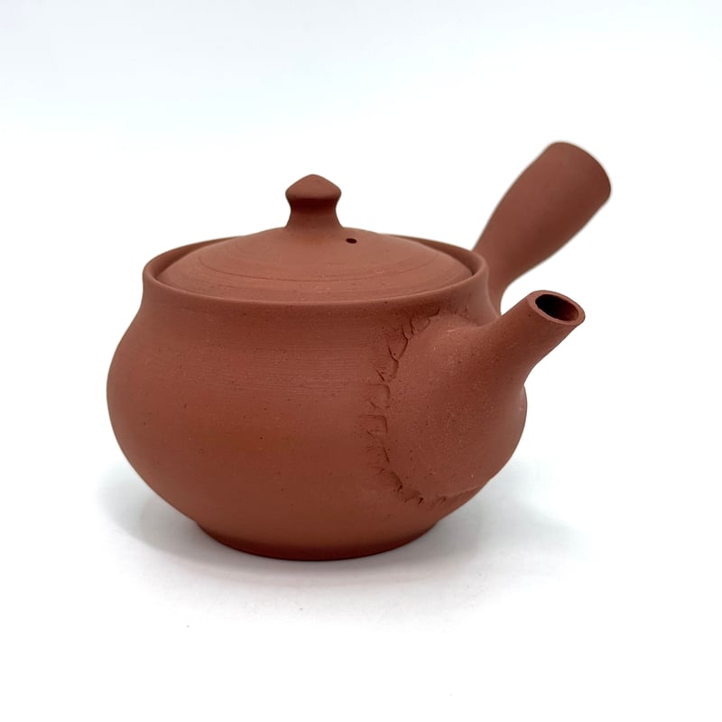 朱泥 急須 ⑥ 村田益規 朱泥荒土特大急須 陶製茶こし yoshiki06 - 常滑焼急須