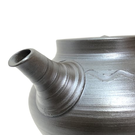 伊藤雅風 Gafu Ito 黒泥 波文様 急須　ST0262