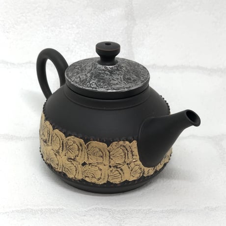 鯉江廣 Hiroshi Koie  金彩 茶銚 木箱入　ST0439