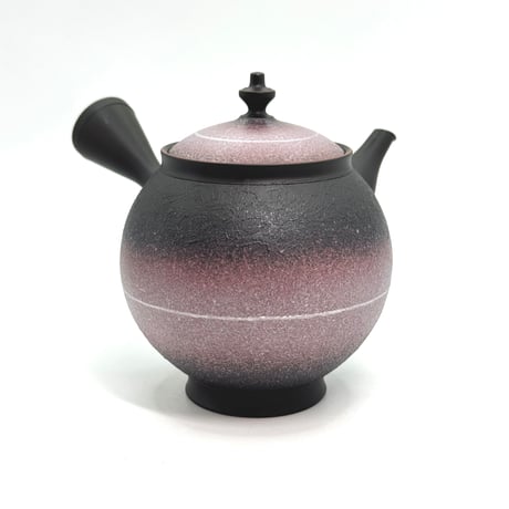 鯉江廣 Hiroshi Koie  あけぼの彩 白ライン文 茶注 木箱入　ST0984