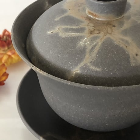 伊藤雅風 Gafu Ito 藻掛け 蓋碗 L 皿付　ST0010
