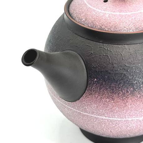 鯉江廣 Hiroshi Koie  あけぼの彩 白ライン文 茶注 木箱入　ST0984