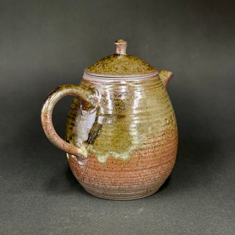 小北條 Kohokujo 灰釉 印籠蓋 後手茶注　ST1127