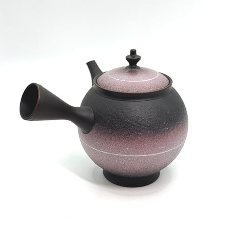 鯉江廣 Hiroshi Koie  あけぼの彩 白ライン文 茶注 木箱入　ST0984