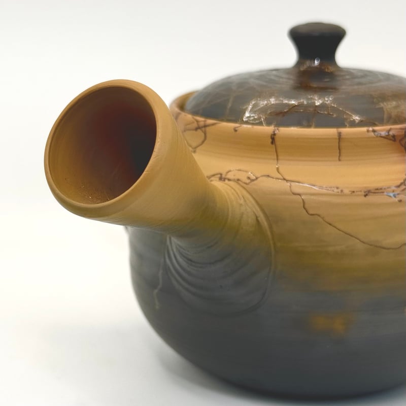 片山白山 Hakusan Katayama 黄泥窯変藻掛け急須 ST0771 | TOKONA