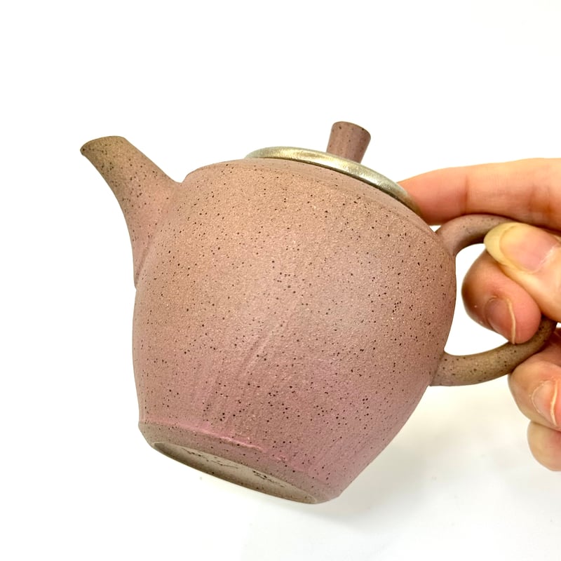 甚秋 伊藤成二 Jinshu Seiji Ito 桜色 銀蓋 後手急須 ST0726 甚秋 伊藤成二 Jinshu Seiji Ito 桜色 銀蓋 後手急須 ST0726
